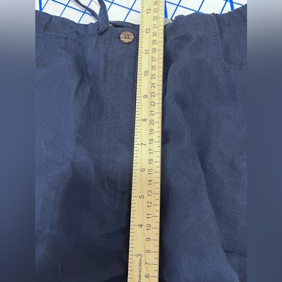 HAVANA JACKS WIDE LEG BEACH PANTS SZ LG DK NAVY RAYON BLEND BREEZY BEACH VACAY - Picture 9 of 11